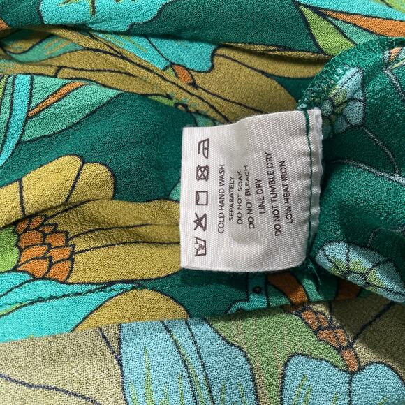 Nine Lives Bazaar Dress 6 Green Emerald Sarah Bias Midi Tropical Party Boho New - Picture 5 of 14